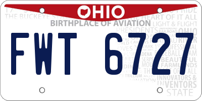 OH license plate FWT6727