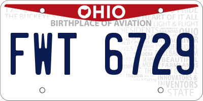 OH license plate FWT6729