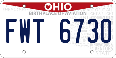 OH license plate FWT6730