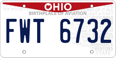 OH license plate FWT6732