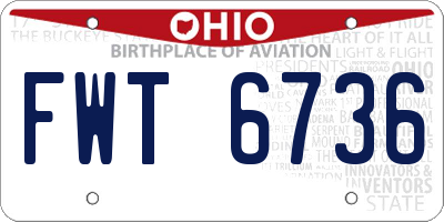 OH license plate FWT6736
