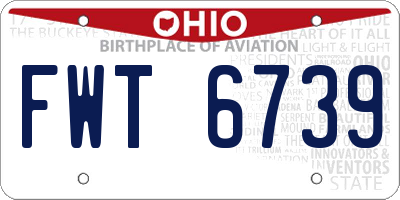 OH license plate FWT6739