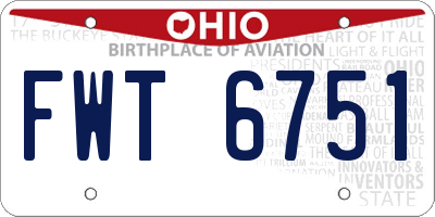 OH license plate FWT6751