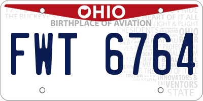 OH license plate FWT6764