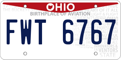 OH license plate FWT6767