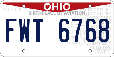 OH license plate FWT6768