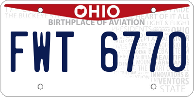 OH license plate FWT6770