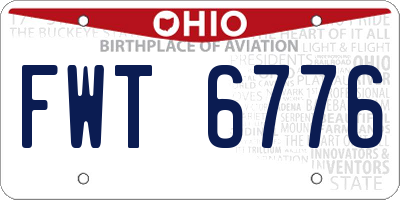 OH license plate FWT6776
