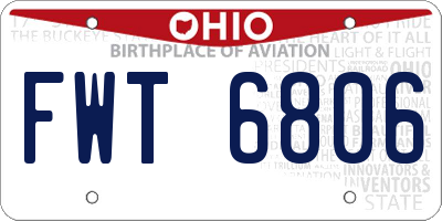 OH license plate FWT6806