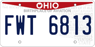 OH license plate FWT6813
