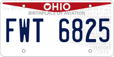 OH license plate FWT6825