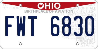 OH license plate FWT6830