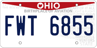 OH license plate FWT6855
