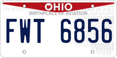 OH license plate FWT6856