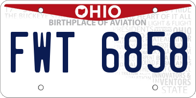 OH license plate FWT6858