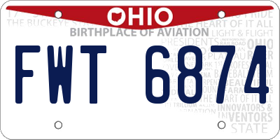 OH license plate FWT6874