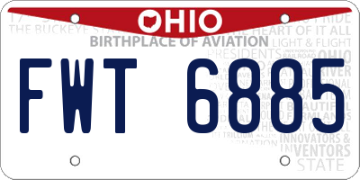 OH license plate FWT6885