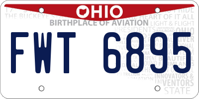 OH license plate FWT6895