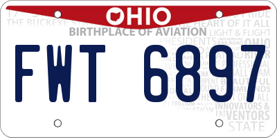 OH license plate FWT6897