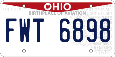 OH license plate FWT6898