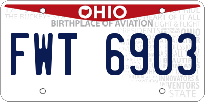 OH license plate FWT6903