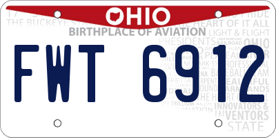 OH license plate FWT6912