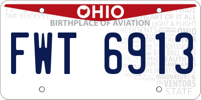 OH license plate FWT6913