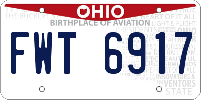 OH license plate FWT6917