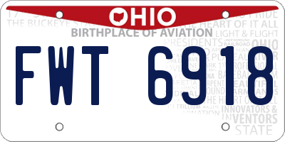 OH license plate FWT6918