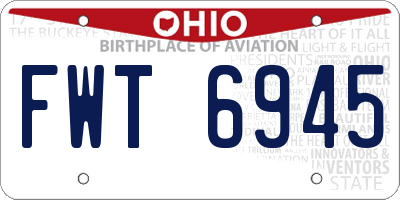 OH license plate FWT6945