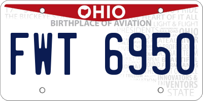 OH license plate FWT6950