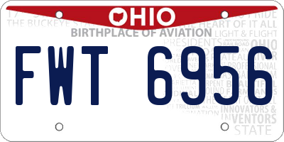 OH license plate FWT6956