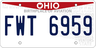 OH license plate FWT6959