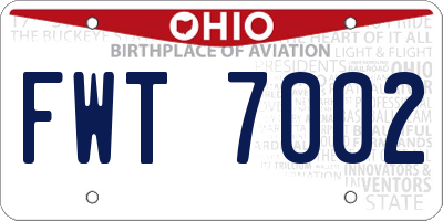 OH license plate FWT7002