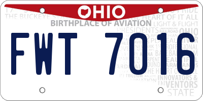 OH license plate FWT7016