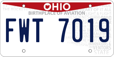 OH license plate FWT7019
