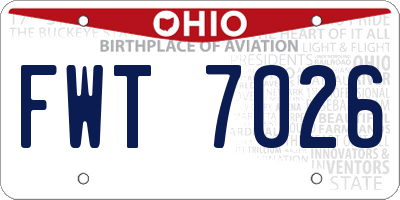 OH license plate FWT7026