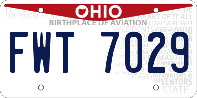 OH license plate FWT7029