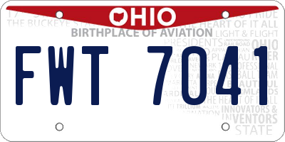 OH license plate FWT7041