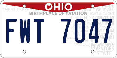 OH license plate FWT7047