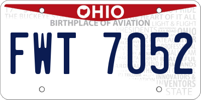 OH license plate FWT7052