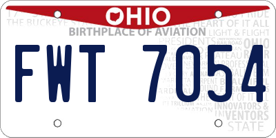 OH license plate FWT7054