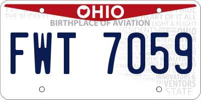 OH license plate FWT7059