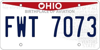 OH license plate FWT7073