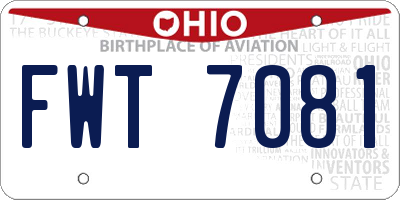 OH license plate FWT7081