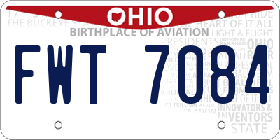 OH license plate FWT7084