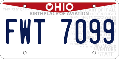 OH license plate FWT7099
