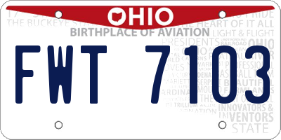 OH license plate FWT7103