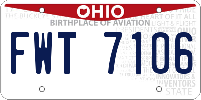 OH license plate FWT7106