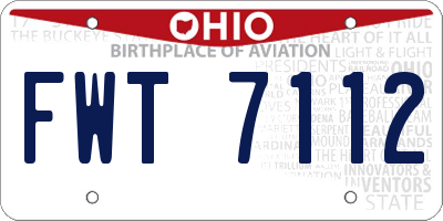 OH license plate FWT7112